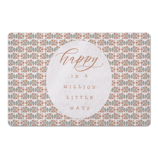 Happy in a Million Little Ways Floor Mat, 18" x 27"